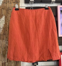 Vintage Women's Y2K size 6/8 Streetwear mini pink orange linen skirt