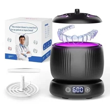 Ultrasonic Retainer Cleaner: 2025 Upgraded, 4 Modes, White/Black Removable Cover