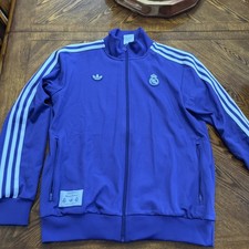Adidas Men  s Sz L Real Madrid Purple White Icon Track Top Jacket JF2582