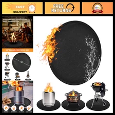 36" Round Fire Pit Mat - Fireproof BBQ Pad for Deck, Patio, Grass, Indoor/Outdoo