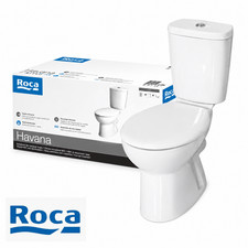 Roca Close Coupled Toilet Trade Pack - White Ceramic WC with Modern Design-Seat