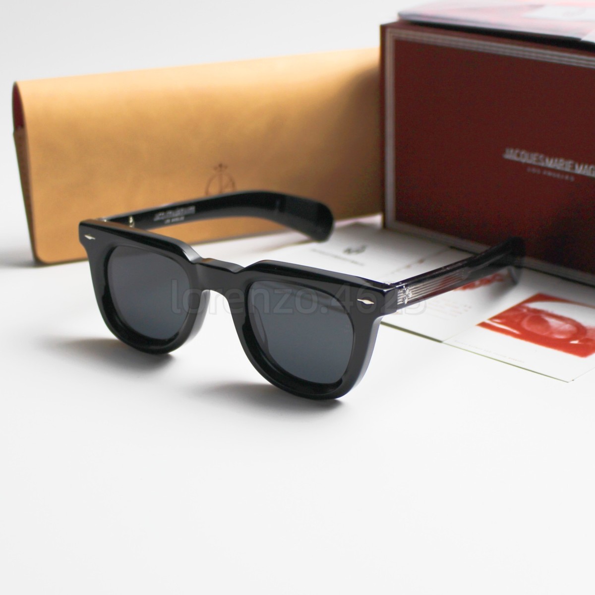 Jacques Marie Mage VENDOME Black Frame Gray Lens 47-25 Sunglasses
