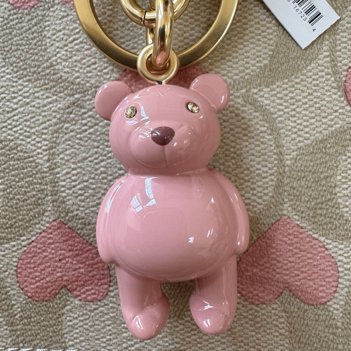 NWT Coach Pink Bear Bag Charm Keychain CP890 | eBay