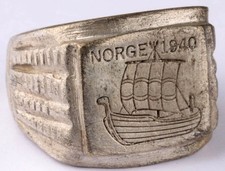 Norway WW2 Norge 1940 German Ring WWII Norwegian Viking warship Germany Drakkar