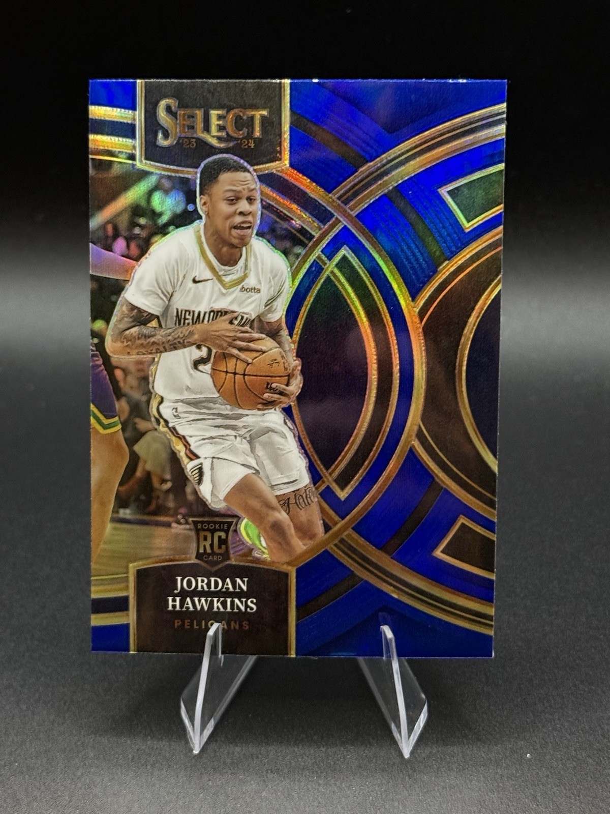 2023-24 Panini Select - Premier Level Jordan Hawkins #124 Blue Prizm (RC) ST3