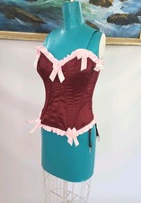 Vintage Fredericks Of Hollywood Corset Bustier Maroon and Pink Chappell Roan