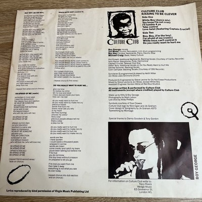 Culture Club - Kissing To Be Clever 1982 Virgin LP - Boy George