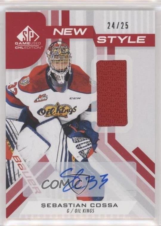 2021-22 SP Game Used CHL Edition New Style Jersey 24/25 Sebastian Cossa Auto l3a - Image 1 of 3