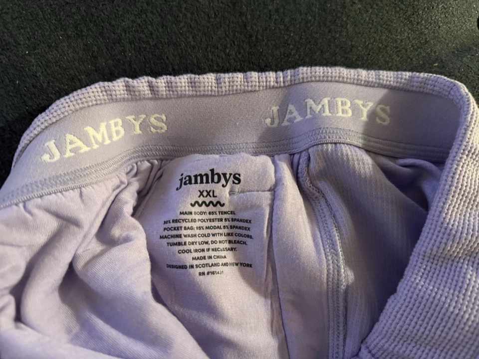 Jambys Super-soft Boxer Waffle Shorts Pockets Unisex XXL Lavender Purple NEW - Image 4 of 4
