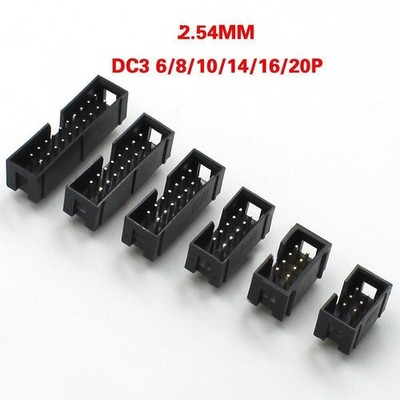 Box Header Connector ISP JTAG Socket 2.54mm DC3-6 8 10 14 16 20 26 30 34 40 50 P