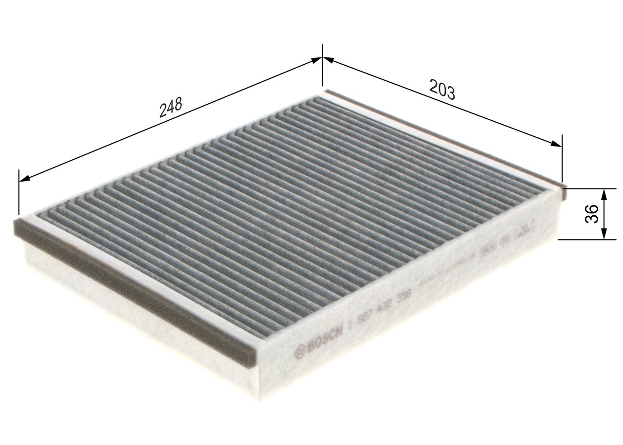 BOSCH-OE 1 987 432 598 Filter, cabin air for FORD,FORD (CHANGAN),FORD ASIA & OCE