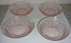 MacBeth Evans 4 Dogwood Pink Depression Glass 5 3/4" Cereal Dessert Bowls VGC