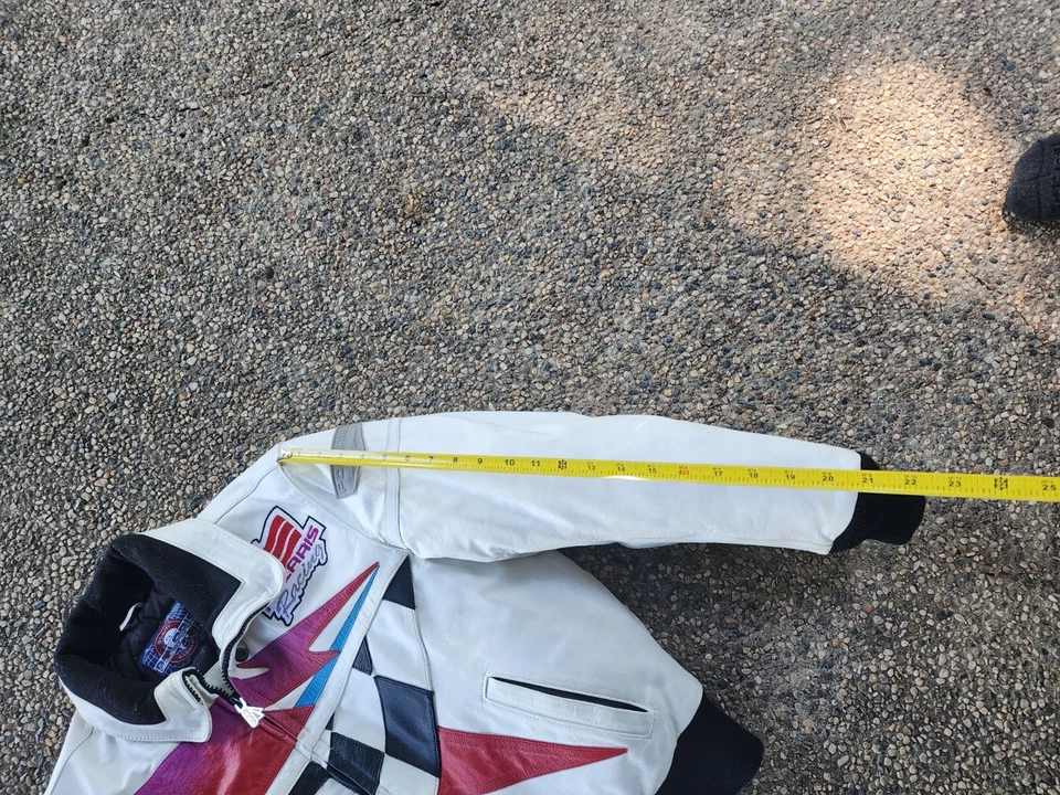 Vtg Polaris Leather Snowmobile Jacket Hein Gericke White Womens Medium - Image 4 of 4