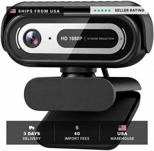 1080P Webcam for PC,90 FOV Web Camera with Noise-Canceling Microphone, USB Plug-