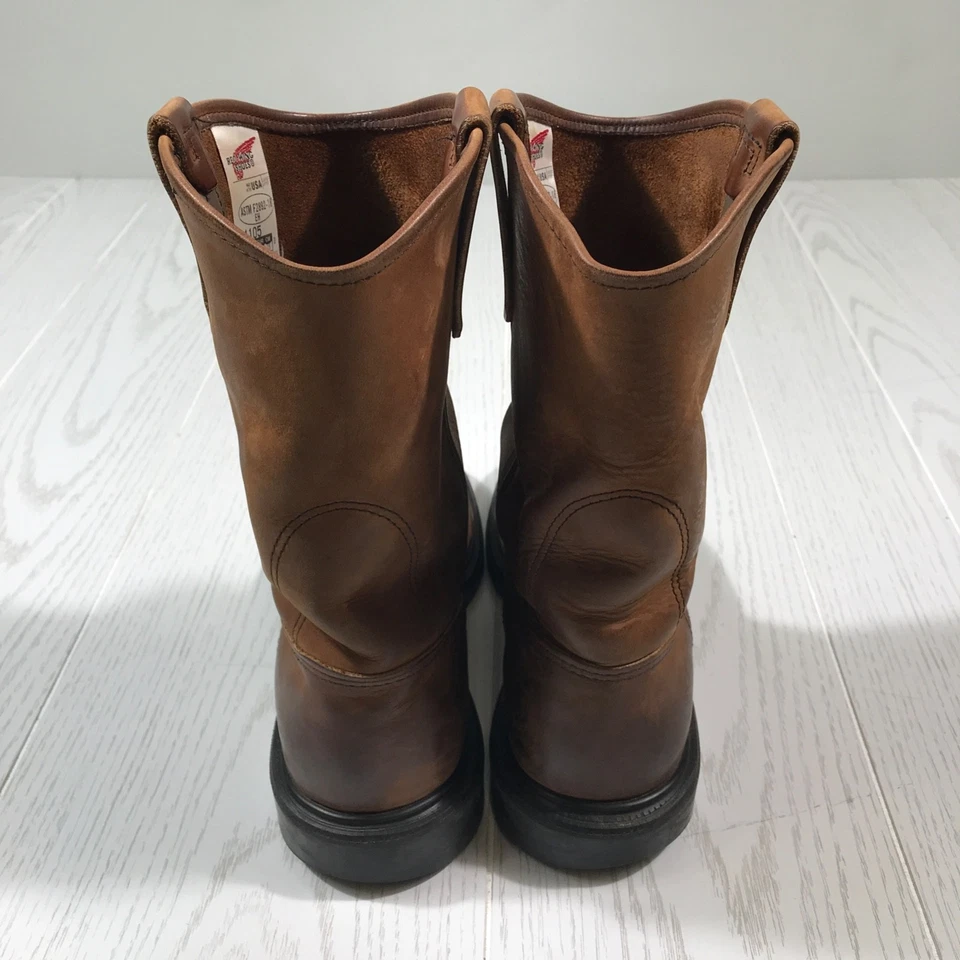 Vintage Red Wing Pecos Leather Boots Men's Size 10 Brown 1105 Work Brown USA - Image 4 of 4