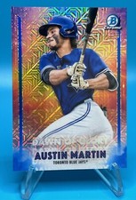 2021 Bowman Chrome Dawn of Glory Blue Refractor #DG10 Austin Martin #d/150 Nm-Mt