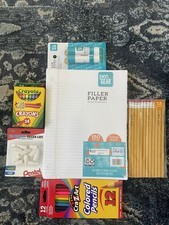 School Supplies Bundle: Crayons, Colored Pencils, Pencils, Filler Paper And More