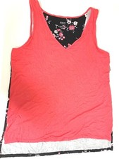 New Women's Alfani Printed-Panel Pajama Top, Super Soft, S