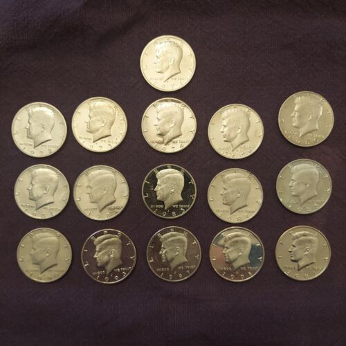 Kennedy Half Dollar Circulated Proof Lot (x16) including 1976. FILLER COINS!