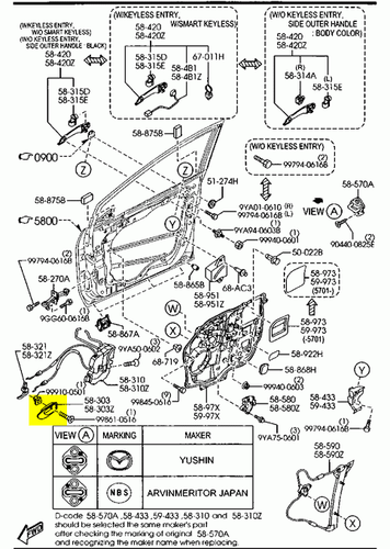 Mazda 3, Mazda 5 Front-Left Door Pull Handle Lever Cover GJ6A59303B - Picture 10 of 10