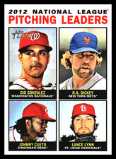 2013  Topps Heritage #3 Gio Gonzalez / R.A. Dickey / Johnny Cueto / Lance Lynn