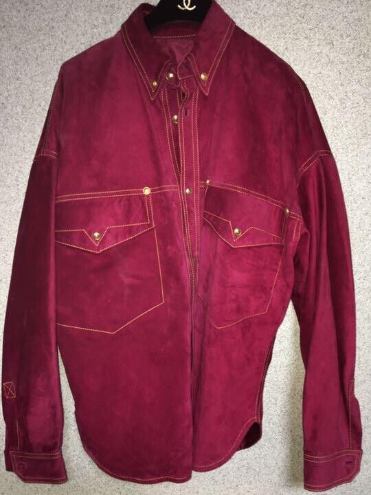 Authentic Gianni Versace Vintage Mens Suede Jacket Size L | eBay Authentic Gianni Versace Vintage Mens Suede Jacket Size L | eBay