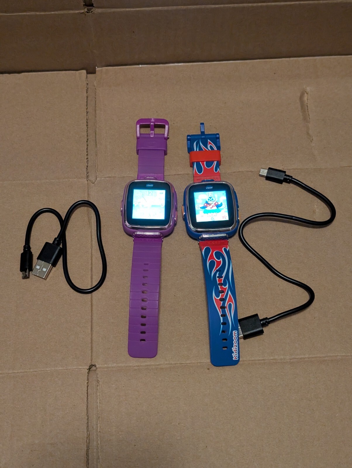 VTech Kidizoom DX2 Smartwatch Purple Blue Flames - Used Working Condition  