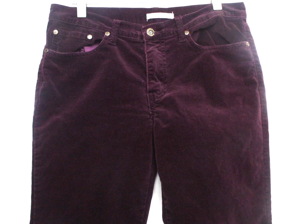 Pantalones bootcut Alberto Makali NY Paris Milan talla 6 (30x30) púrpura de algodón cepillado Foto 4 de 4