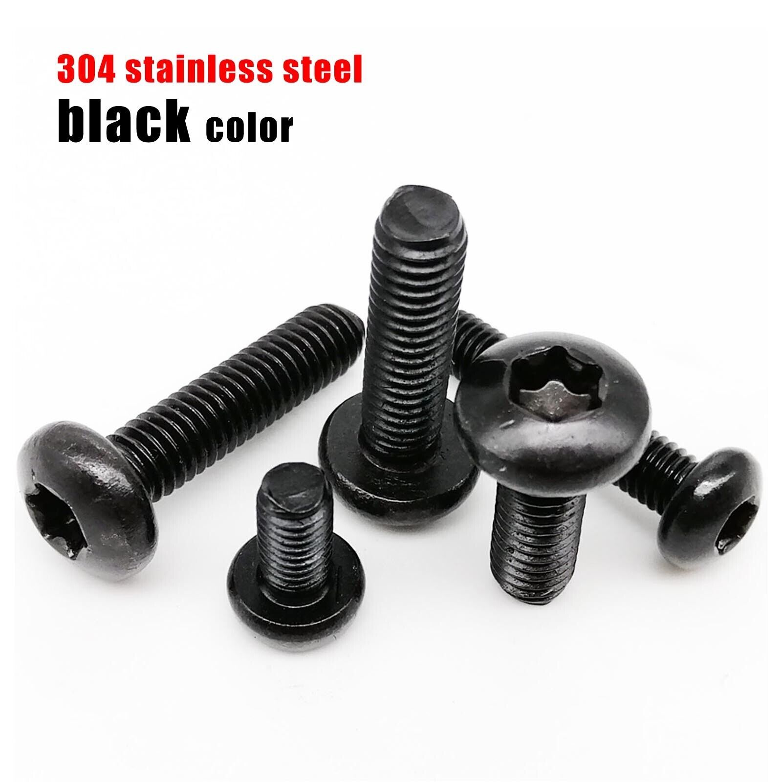 50X Black Stainless Steel M2 M2.5 Torx Pan Head Screws GB2672