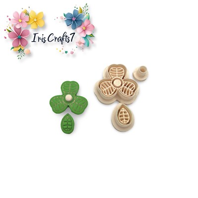 Clover Combo St Polymer Clay Cutter | 3D-gedrucktes Tonwerkzeug | IrisCrafts7 UK