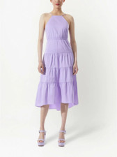 NWT Alice + Olivia Cotton Hartley Tie-back Lavender Midi Dress Sz 8 $350
