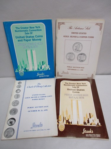 4 Stacks Auction Catalogs United States US Coins Currency Paper Money 1978-1979