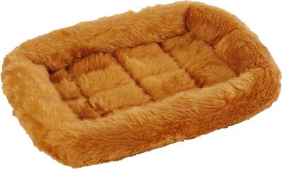 QuietTime XXS Dog Bed Cinnamon Faux Fur Bolster 17x12 Inch Machine Washable