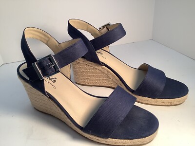 NEW Life Stride Velocity Tango 2 Sandals Navy Blue Wedge Heel Women s Size 11M