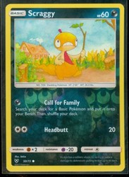 Scraggy 50/73 Shining Legends Reverse Holo Pokemon Card