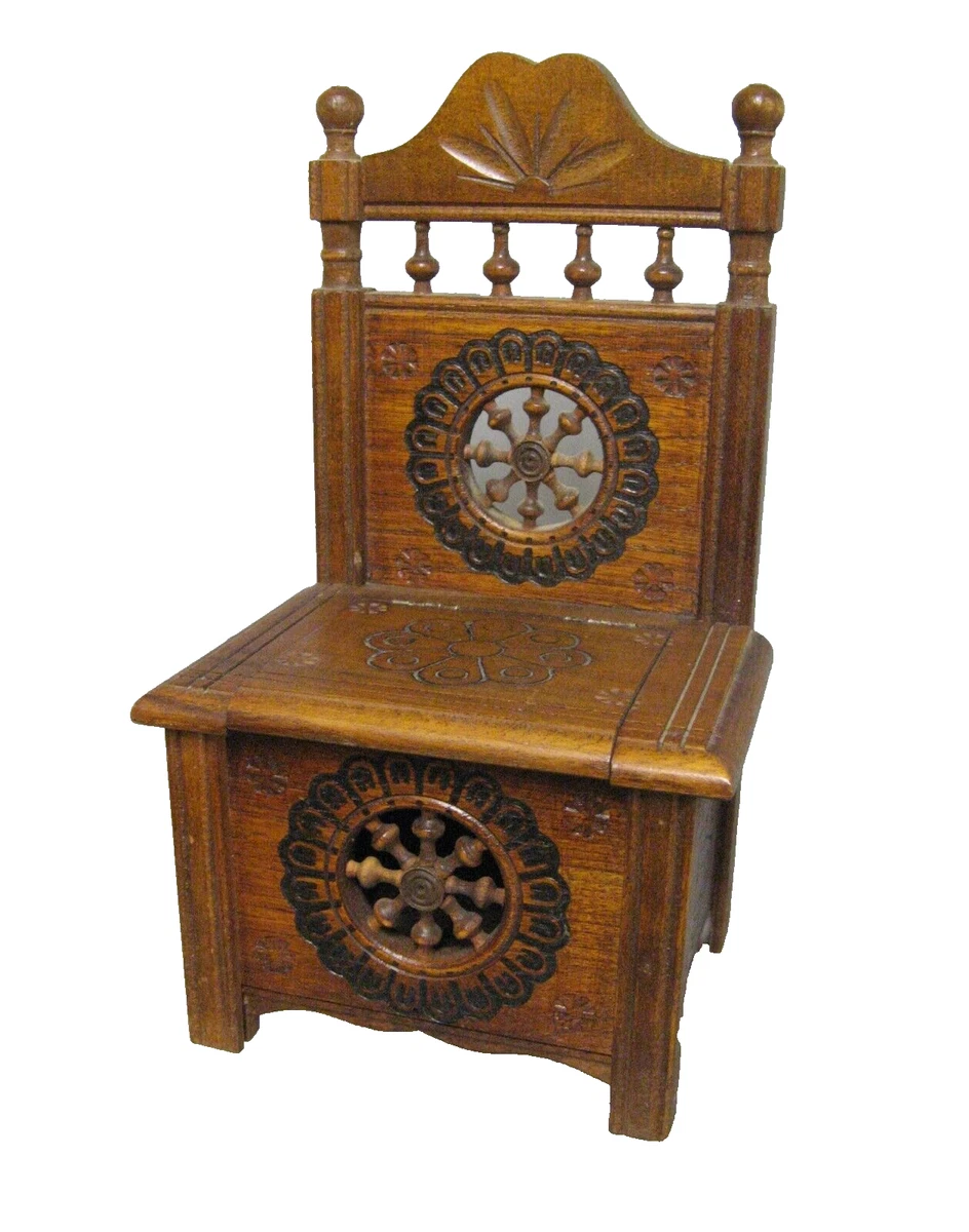 Armoire Bretonne Miniature En Bois – Meuble Maison De Poupée XXe