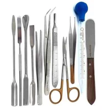 11 Pcs Lab Kit Micro Spatulas Tweezers Scissors Pipette Scalpel Plaster Alginate
