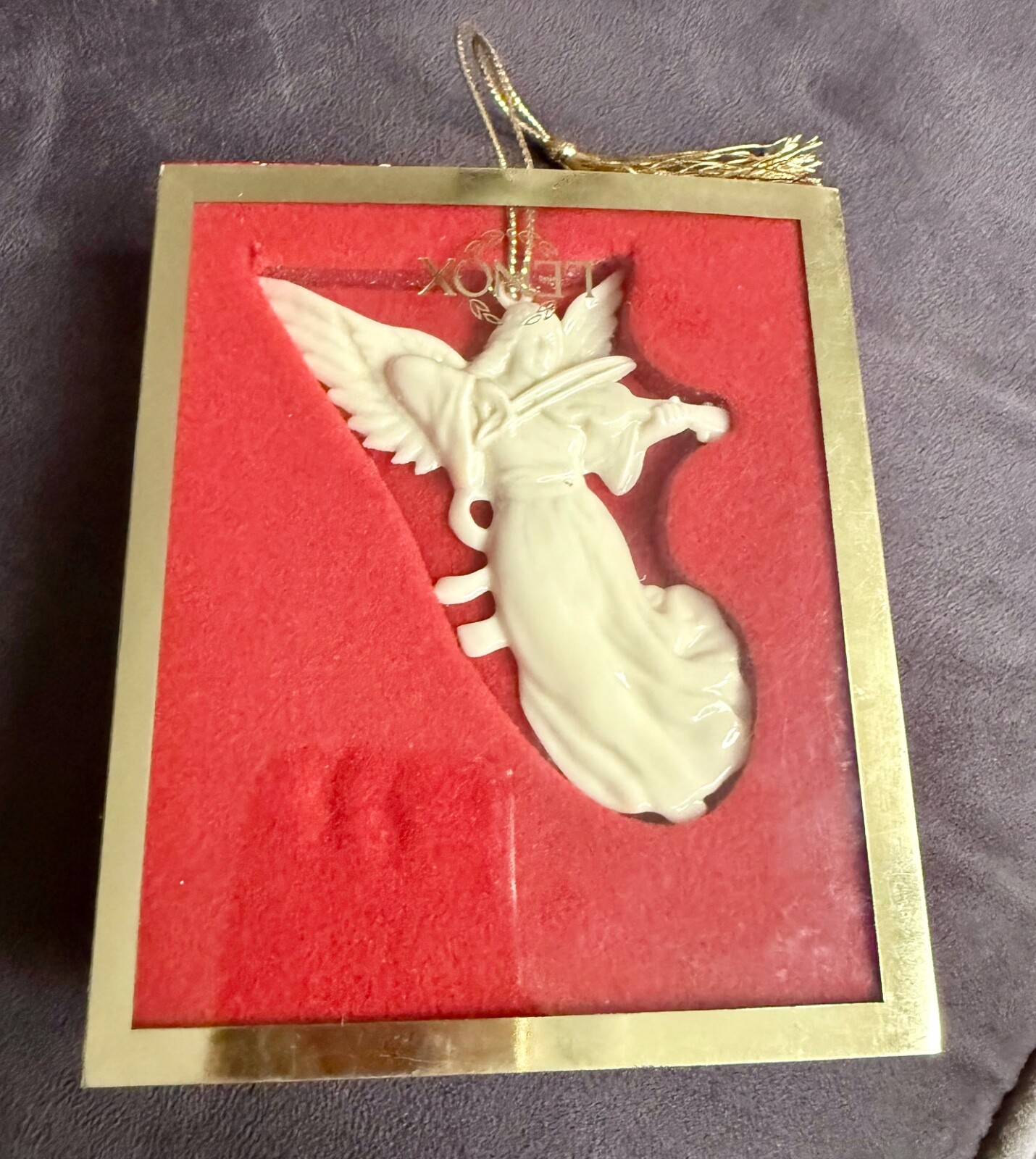 Vintage Lenox Renaissance Angel with Violin Christmas Ornament Mint in Box