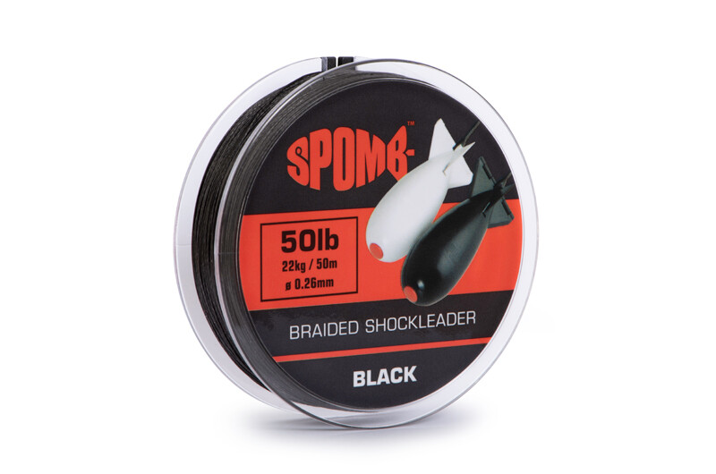 Fox Spomb Braided leader 22kg / 50lb Black - Carp Fishing Line - Free Delivery