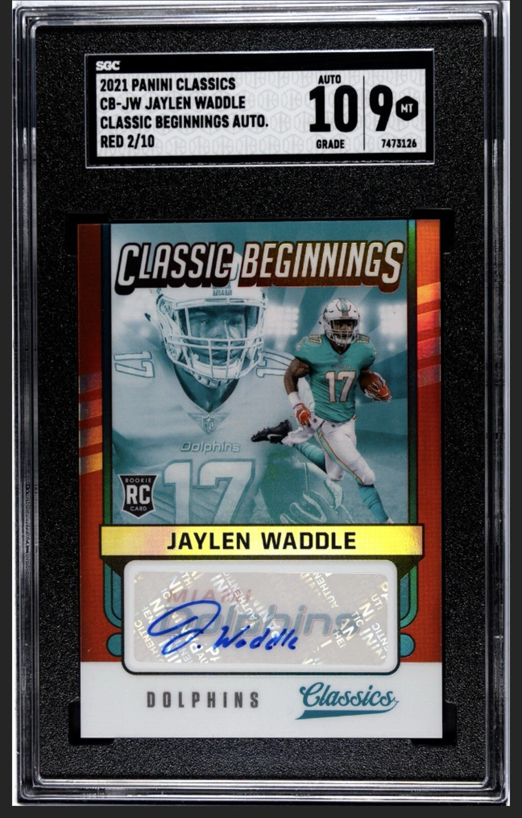 Jaylen Waddle Panini Classics Classic Beginnings #CBJW Red