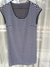 Tommy Hilfiger Women's SZ 8 Black & White Rope Striped Nautical Sleeveless Dress