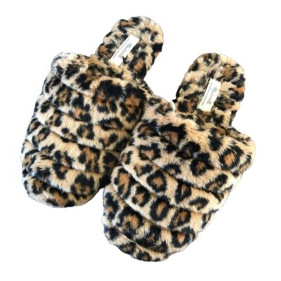 Fuzzy Slipper Leopard Print Slippers Walmart Madewell Leopard