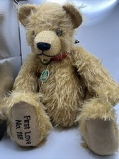 Hermann Golden Mohair Teddy Bear First Love No. 118 14" Noise w/ Tag Germany