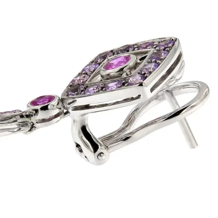 Pendiente colgante de plata 935 con zafiro simulado y amatista violeta púrpura para mujer Foto 4 de 4