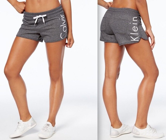 New CALVIN KLEIN Womens Super Soft Active Logo Shorts MidRise Sizes XL