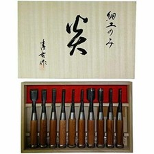 Japanese Chisel Nomi Carpentry Tool SET of 10...