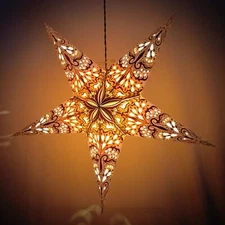 Handmade Multicolor Paper Star Lantern Lamp Christmas Festive Paper Star Lamps