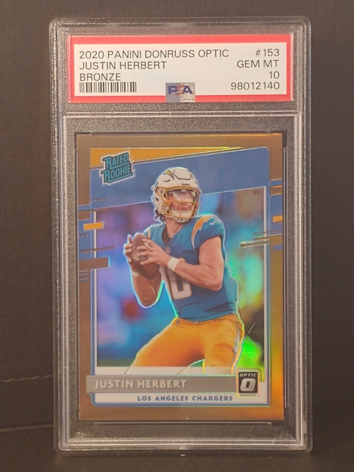 2020 Panini Donruss Optic - Rated Rookies Bronze #153 Justin Herbert GEM! PSA 10