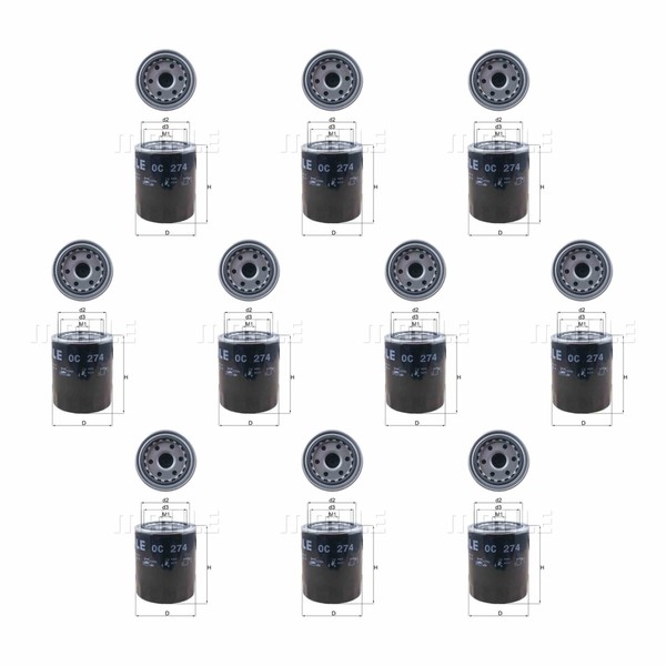 10X Mahle / Knecht ÖLfilter Oc 274 Oil Filter-image