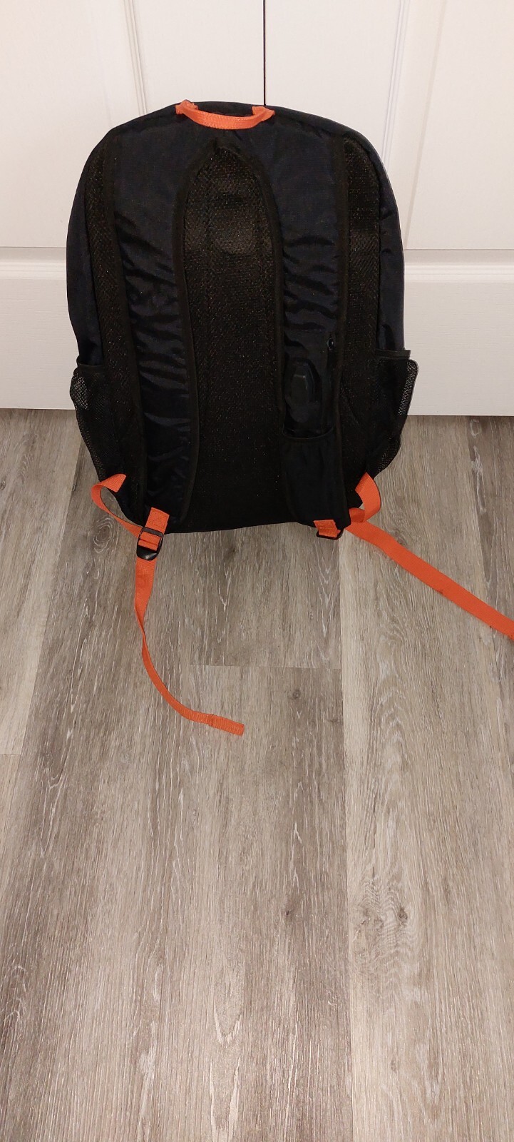 Crane Solar Large Backpack Black & Orange. USB Charging Function. Used